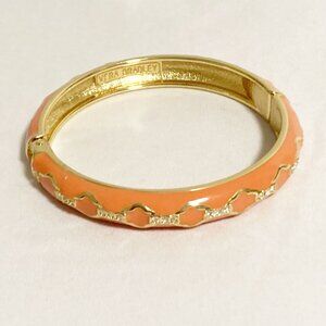 Vera Bradley Hinged Enameled Bangle - Orange & Gold